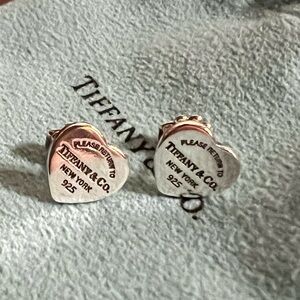 Tiffany & Co. Silver Heart Stud Earrings